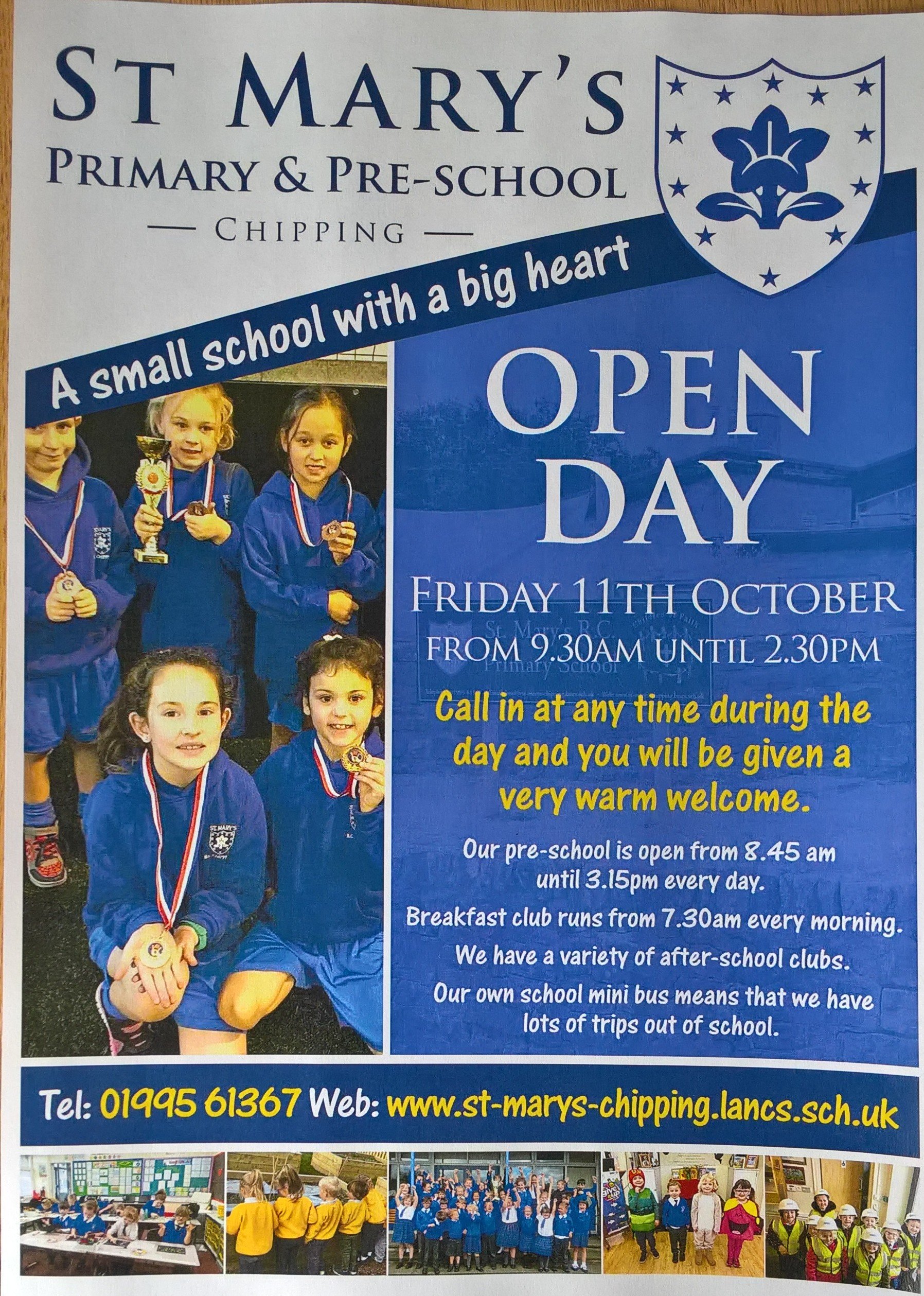 Open Day Poster St Mary s Chipping RC Primary School